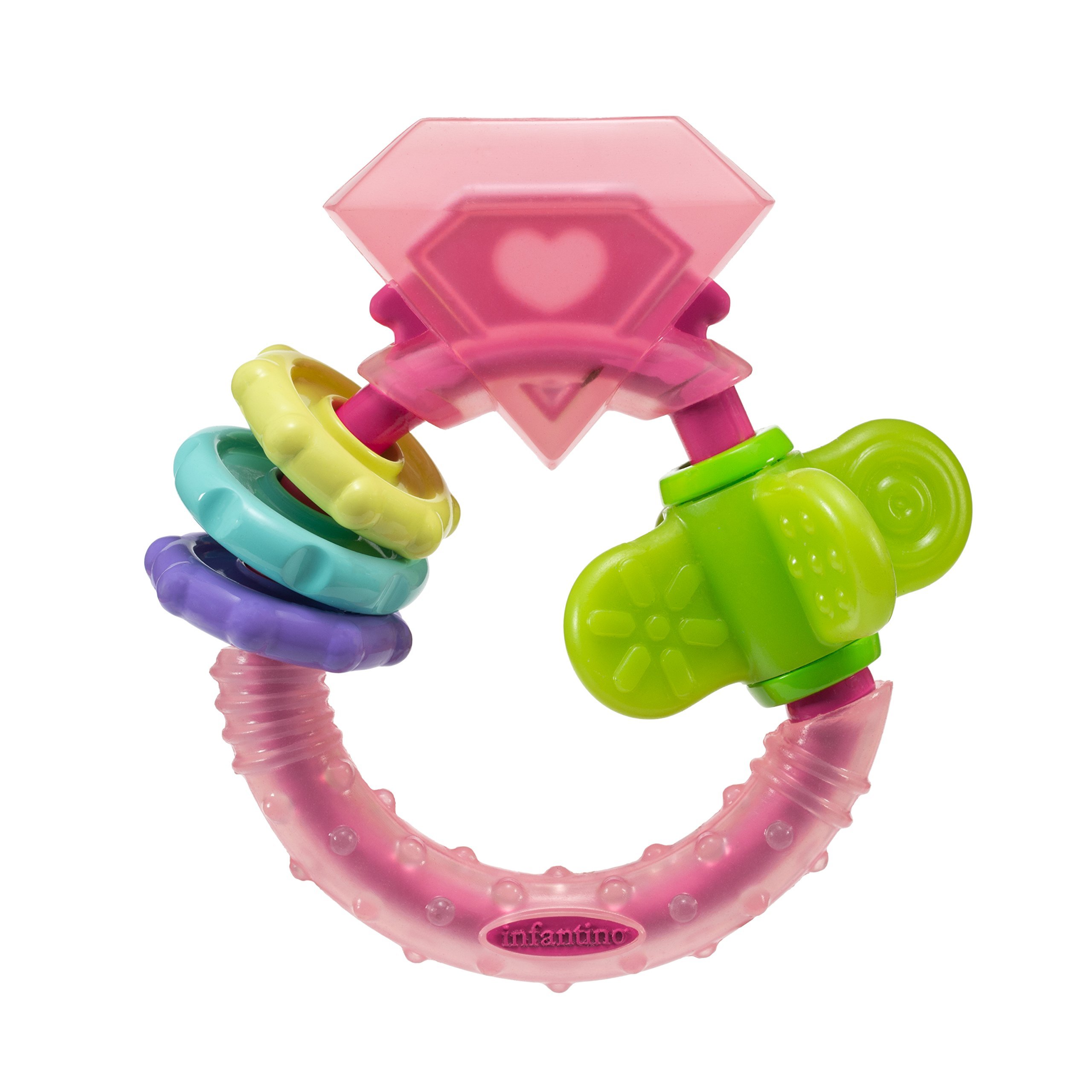 Chew & Play Ring Teether For Baby Suitable From 0 Months-Multicolor