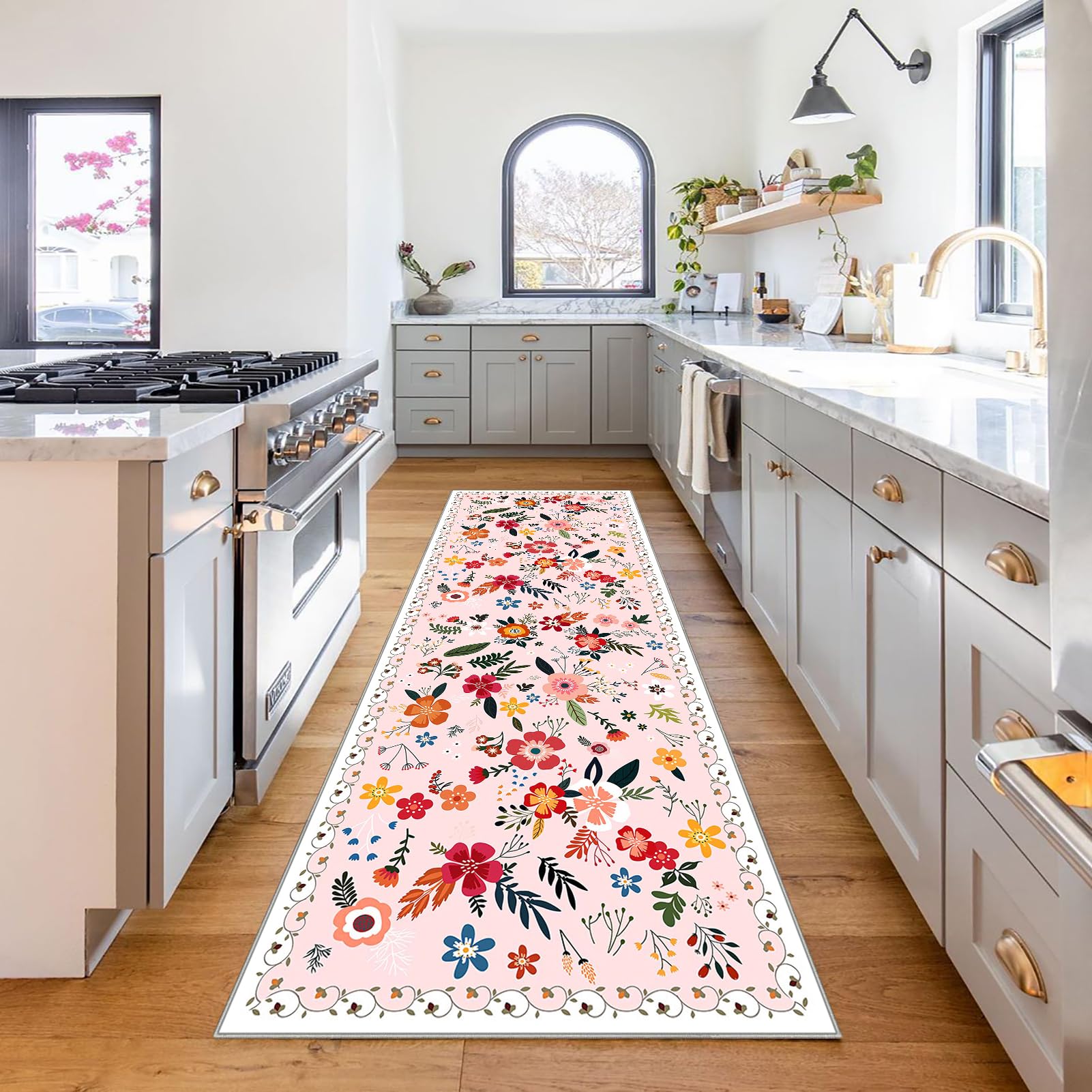 Dywan do korytarza antypoślizgowy dywan kuchenny zmywalny dywan długi korytarz 65 x 150 cm dywan salon krótkie włosy dywan do przedpokoju wejście wycieraczka długi wąski dywan do jadalni