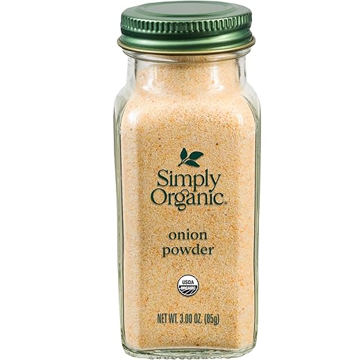 Simply Organic White Onion Powder, 3-Ounce Jar, Organic US Grown Onions, Real Onion Taste Without The Tears, Kosher, Non GMO
