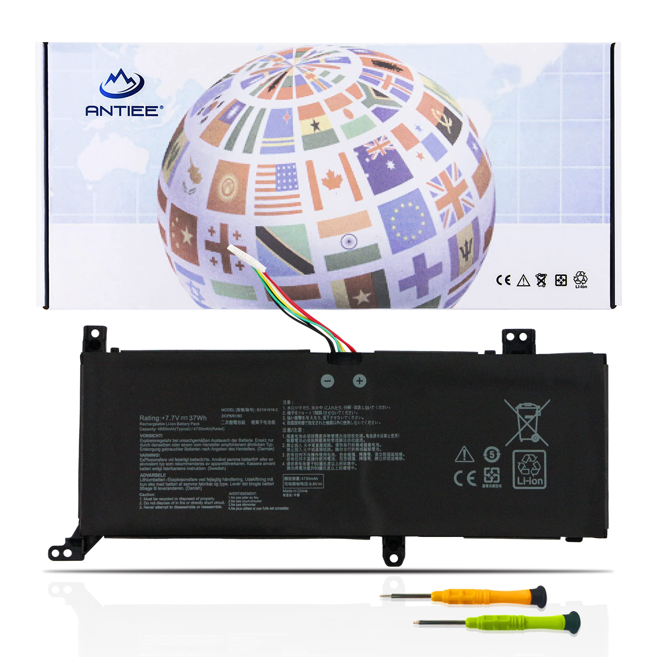 ANTIEE B21N1818-2 C21N1818-2 batterij voor ASUS VivoBook 14 F412DA F412DK F412FJ F412FL A412FA A412FL A412FL A412FJ R424DA R424FA X412FA X412FA DA X412 FA X412UA X412UB S14 S412FA S412FJ S412FL S412DA ANTIEE B21N1818-2 C21N1818-2 batterij voor ASUS VivoBook 14 F412DA F412DK F412FJ F412FL A412FA A412FL A412FL A412FJ R424DA R424FA X412FA X412FA DA X412 FA X412UA X412UB S14 S412FA S412FJ S412FL S412DA