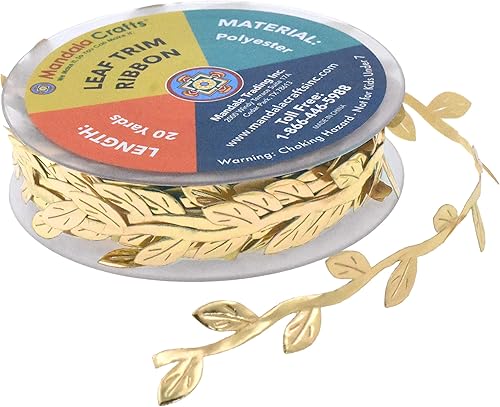 Mandala Crafts Cinta de hojas verde oliva para manualidades, cinta de borde de hojas con cordel de yute, rollo de cinta de hojas para telón de fondo