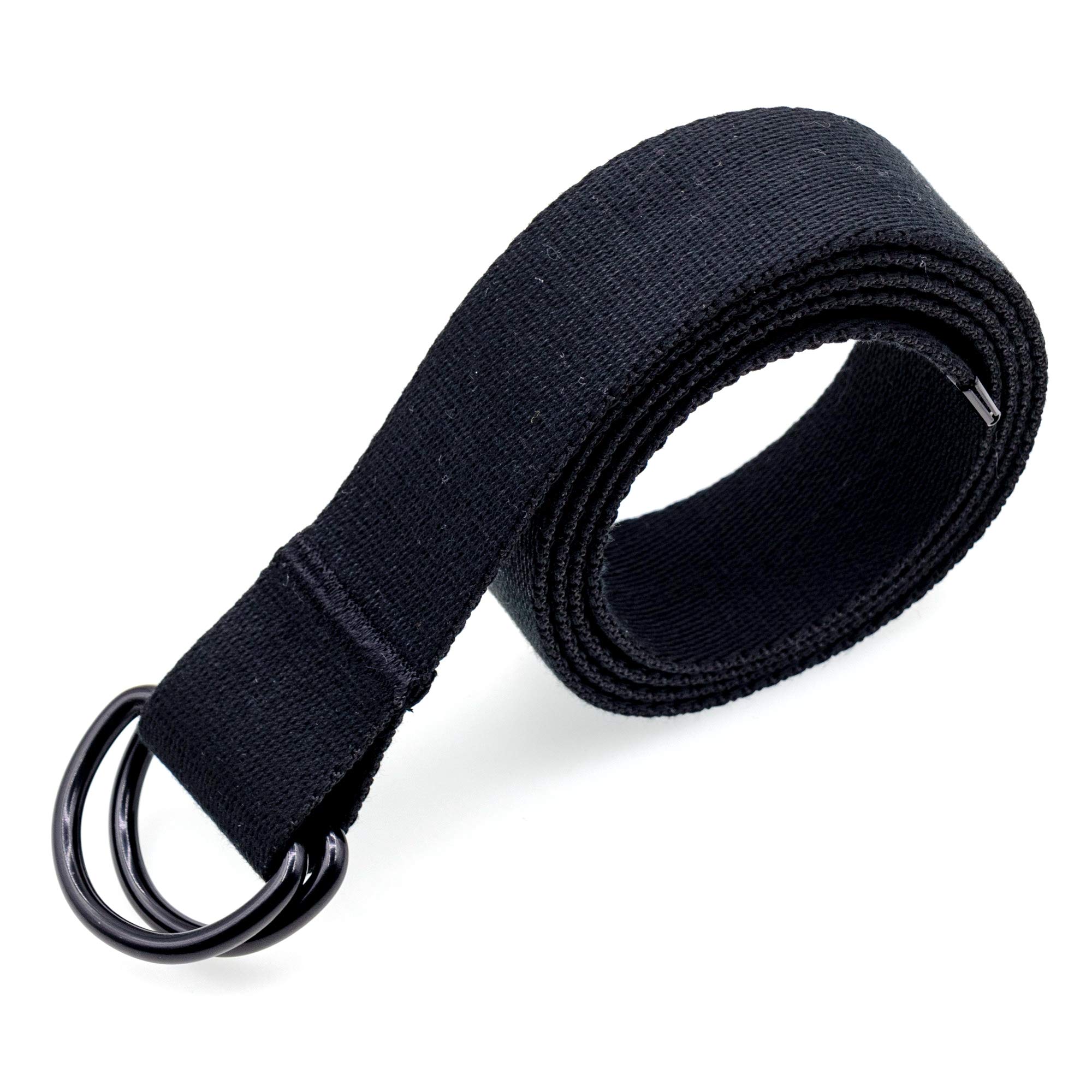 Men's Web Belt with Double D-Ring Buckles 1.38" Wide Metal Tip Canvas Web Belt for Jeans Shorts Trousers 16 Colors 2 Sizes