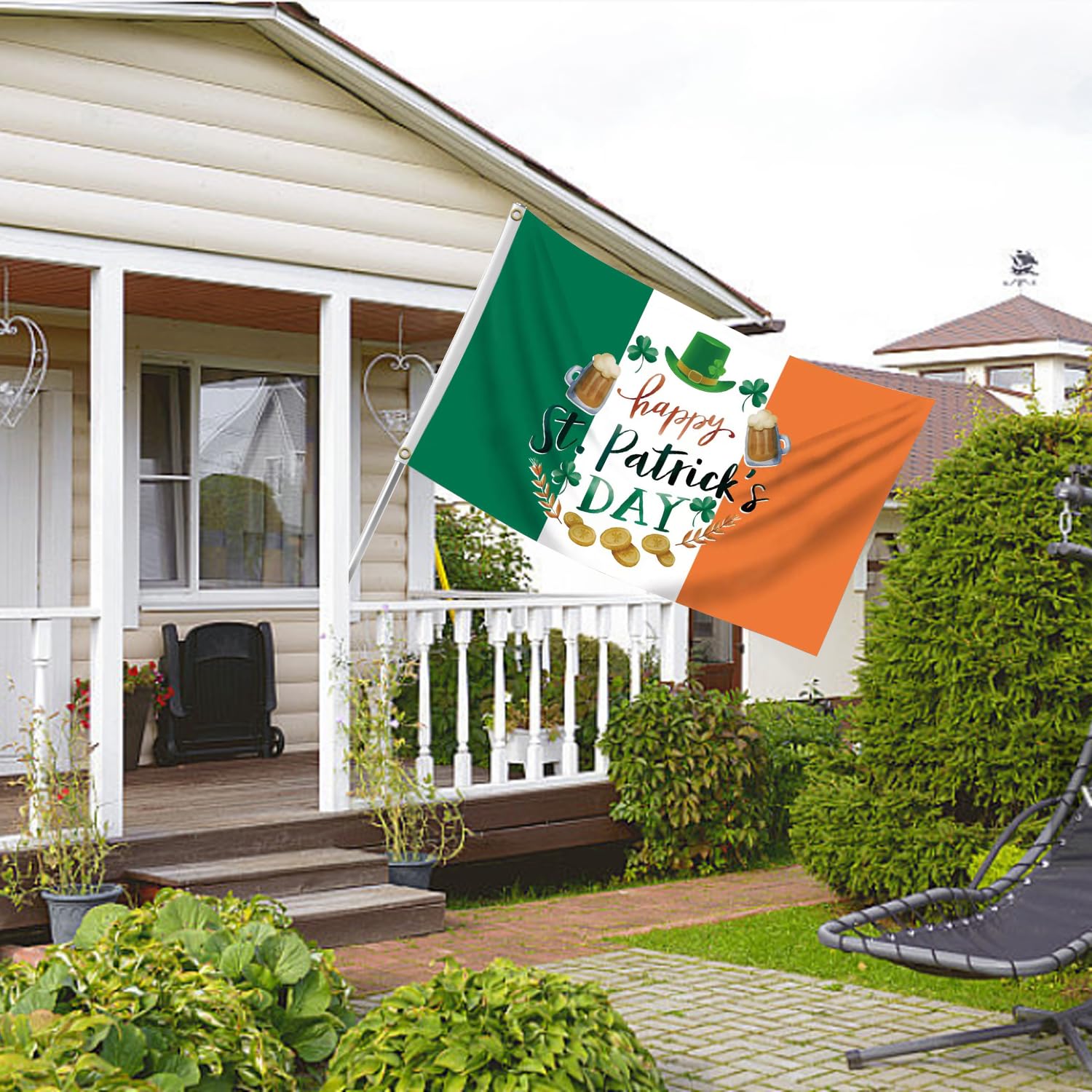 St. Patrick's Day Gartenflagge 90x150 Cm – Outdoor-Banner Mit Messingösen, Dreifach Genäht
