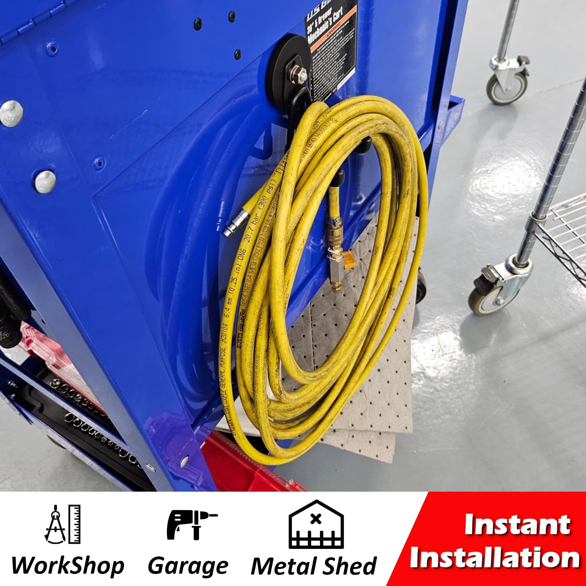 MUTUACTOR Potentes ganchos magnéticos, resistentes y antideslizantes para organizar herramientas de garaje, taladro eléctrico, acero inoxidable y PVC, 4 unidades