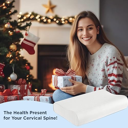 Miniatura 9 de Bedsure Almohada de apoyo cervical para dormir, ergonómica e inodora, de espuma viscoelástica, contorno cervical, almohada ortopédica para aliviar