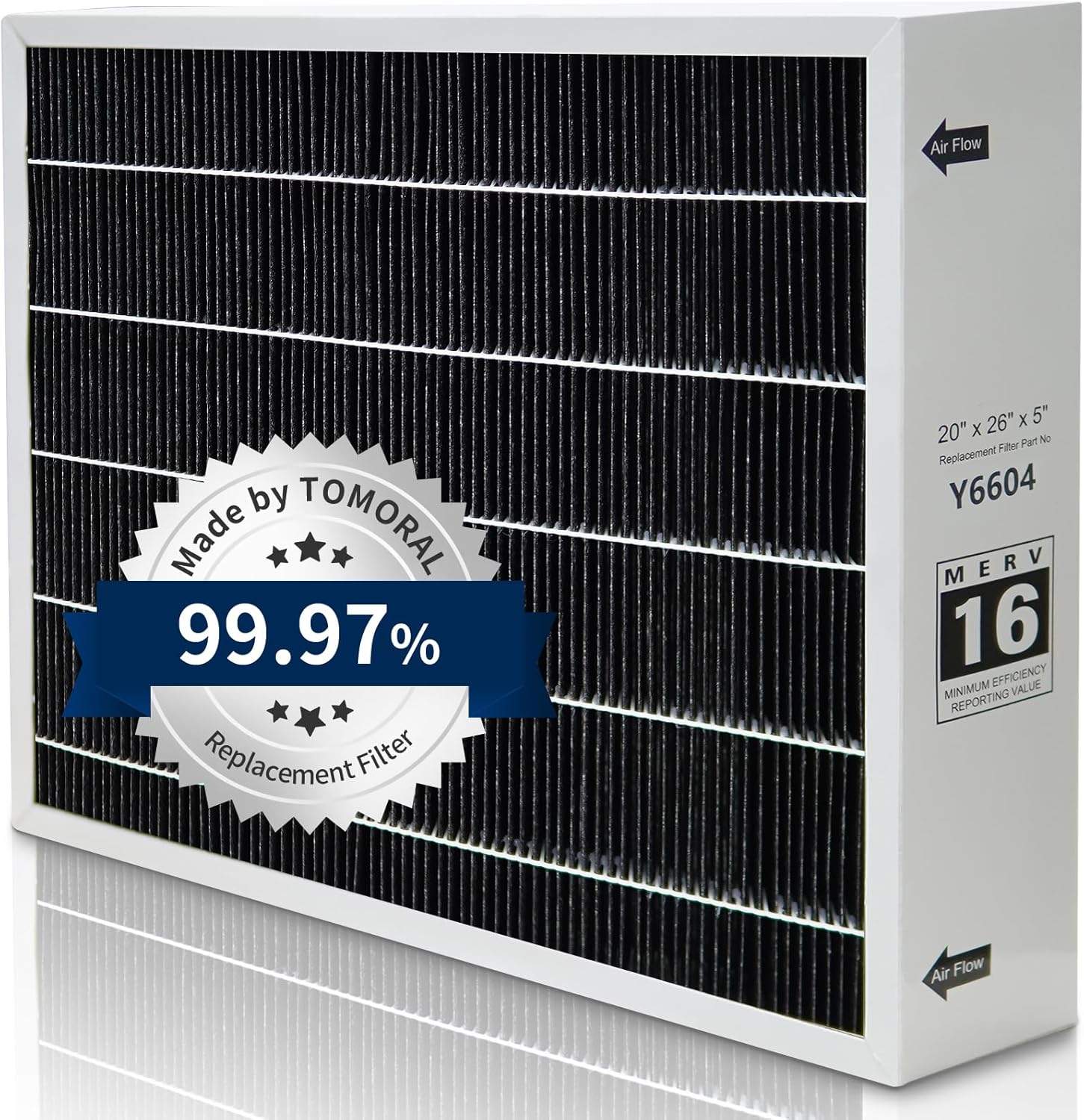 TOMORAL Y6604 Furnace Filter 20 x 26 x 5 MERV16 Compatible with Lennox and PureAir PCO3-20-16 Air Purifier Cleaner Purification Systems, for Healthy Climate and HVAC Furnace System