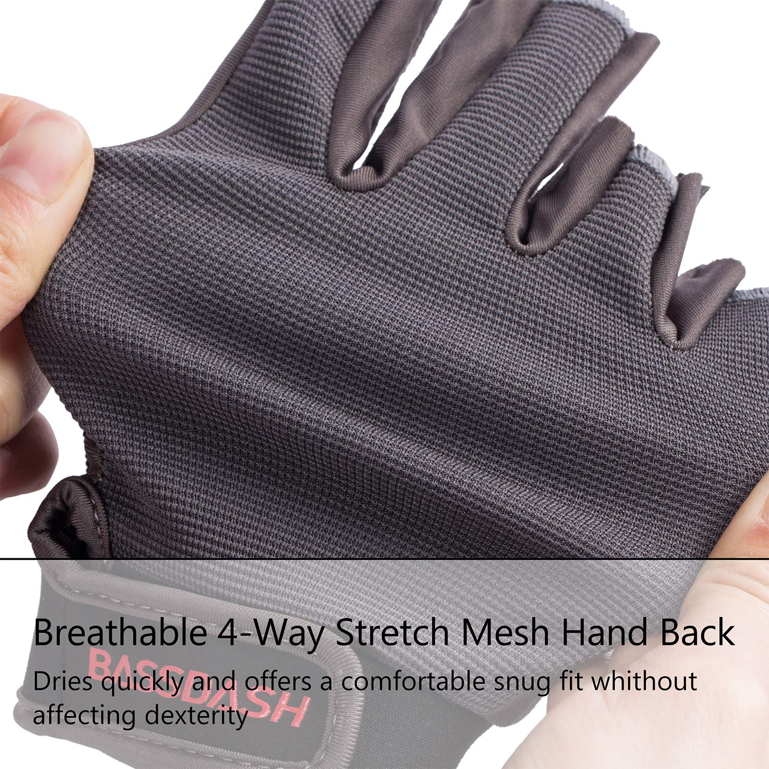 Bassdash Astro Heavy Duty Sure Grip Guanti da Pesca Guanti da Uomo Donna Senza Dita per Gioco Pesca Kayak Paddling Vela MTB