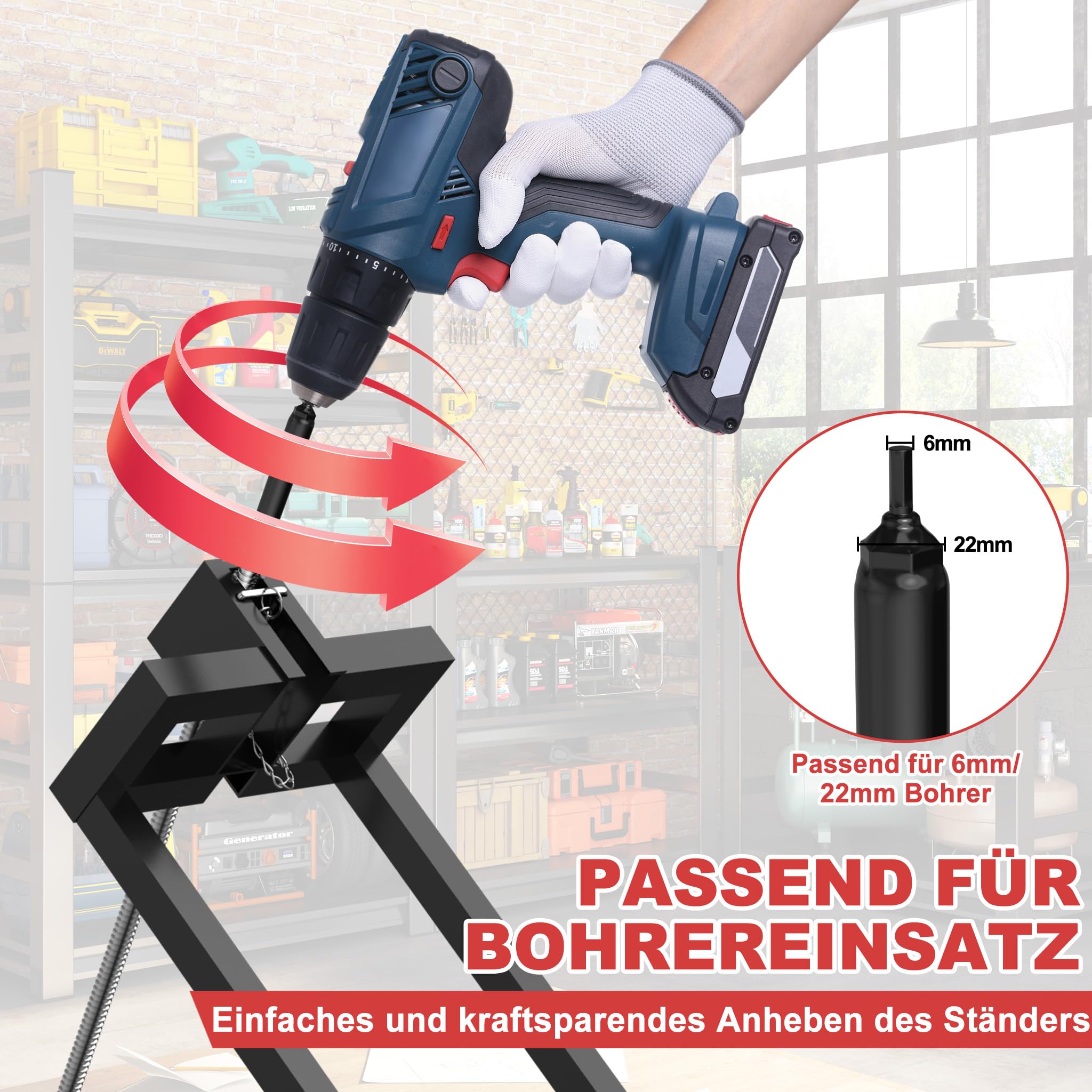 ACXIN Rasentraktorheber 400 kg, Hebebühne bis 45° Neigung, Rasenmäher Lifter Schwarz