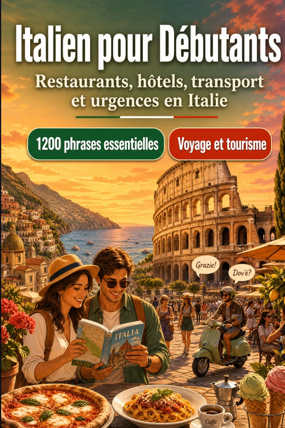 Italien Pour Débutants: 1200 phrases essentielles en Italien pour voyager en Italie: Guide de prononciation facile, conversations du quotidien, restaurants, hôtels, transports, shopping, urgences