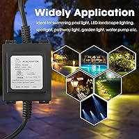 Vista 5 de onlyfire Transformador de paisaje al aire libre 110/120V a CA 12V/5A, convertidor de fuente de alimentación impermeable de 60 vatios