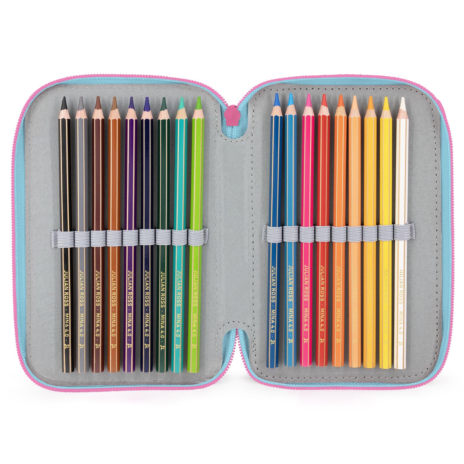 Clondo Astuccio Scuola 3 Scomparti Completo 46 Accessori Bambini Kit Cancelleria