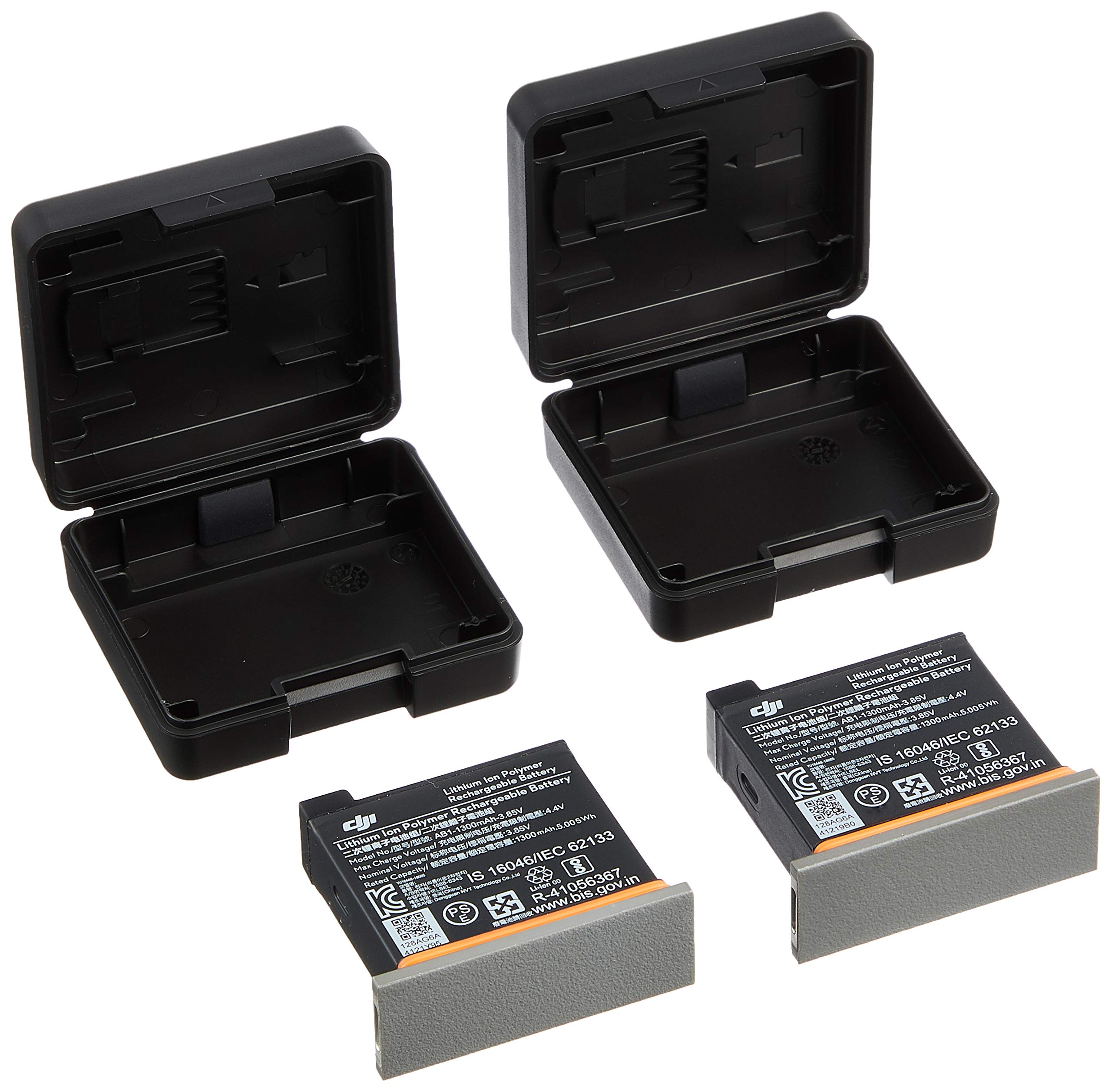 DJI Osmo Action Part 3 Kit di Ricarica con Stazione di Ricarica, 2 Batterie, 2 Custodie per Batterie Incluse