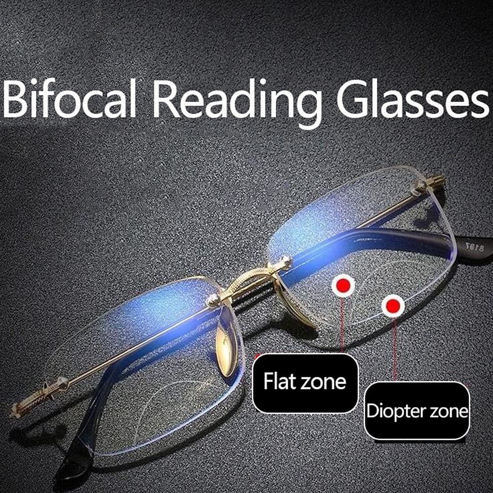 Gafas de Lectura Bifocales con Bloqueo de Luz Azul,Gafas de Lectura Modernas de Medio Mpara Hombre,Gafas de Lectura de Doble Uso para Cerca Y Lejos/3