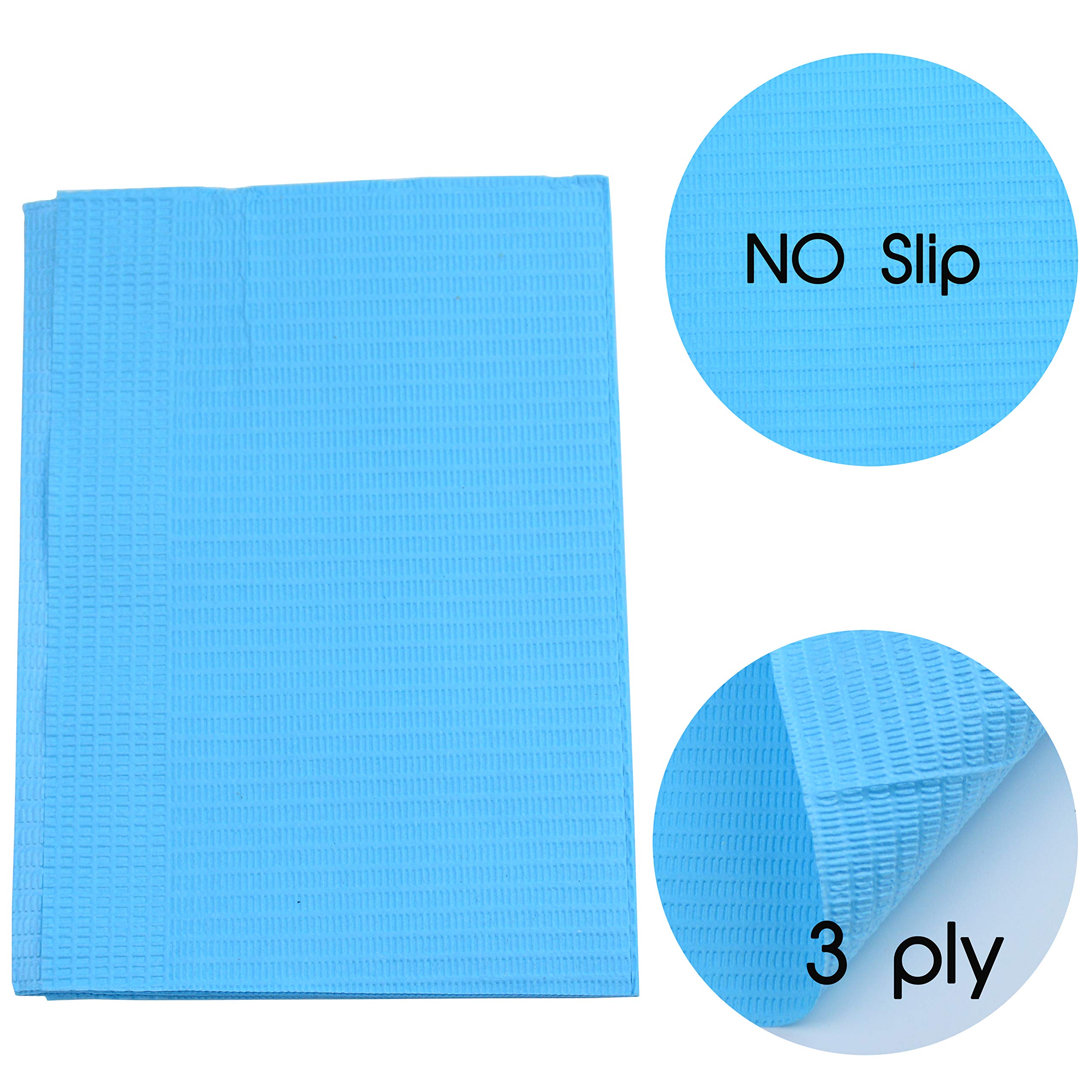 Aokbean 125 Piezas 13x17,7 Pulgadas 3 Capas Mantel Desechable para Tatuajes Mantel Impermeable para Tatuajes Almohadilla de Limpieza de Toalla para Suministros de Tatuaje (Azul)