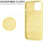 GUAGUA Case for iPhone 14 6.1-inch Liquid Silicone Soft Gel Rubber Slim Thin Microfiber Lining Cushion Cover Shockproof Protective Anti-Scratch Case for iPhone 14, Butter Yellow