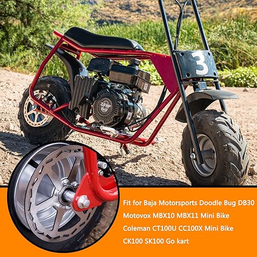 Miniatura 2 de Rotor de disco de freno trasero con pastillas para Motovox MBX10 MBX11 Baja Doodle Bug DB30 Blitz Racer Coleman CT100U CC100X CK100 SK100 Mega Moto