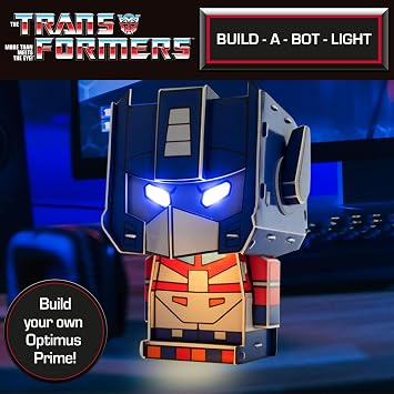 Blue Sky Studios Transformers Build-A-Bot Kit, Optimus Prime Figure Building Set, Light Up Eyes, Licensed Merchandise Collectible Gift, 19 x 15 cm