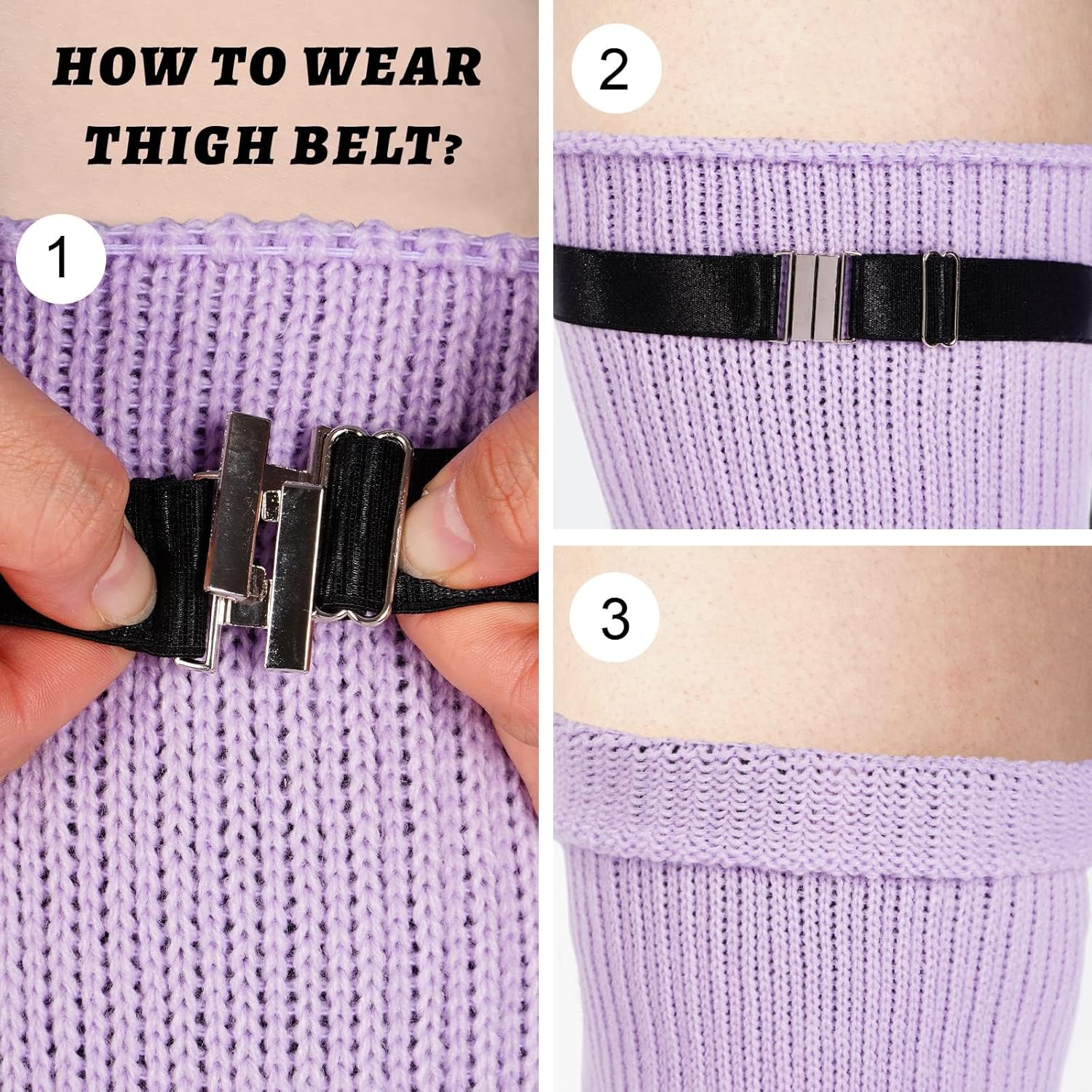 Moon Wood Plus Size Womens Thigh High Socks for Thick Thighs- Extra Long Thick Over the Knee Stockings- Leg Warmers Socks - Image 4