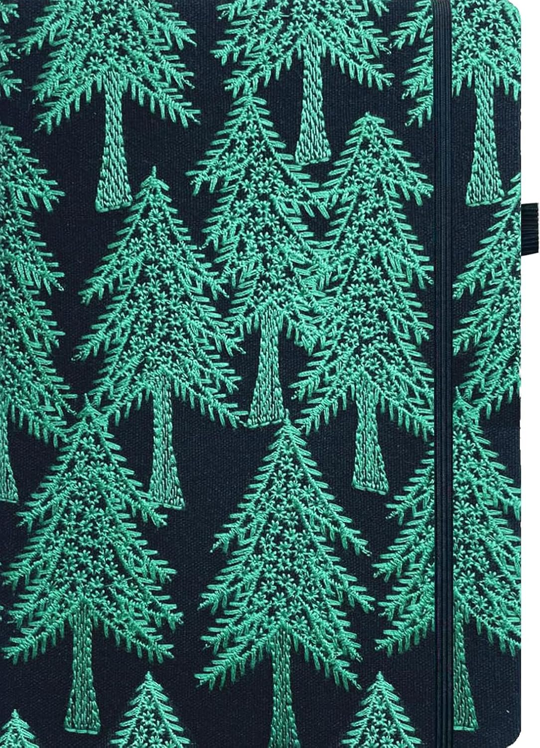ipoul Embroidered Notebook, Cute Journal, A5, Hardcover, Lay Flat, Lined Paper, Women's Journals for Writing, Christmas Gift, Pine Tree, Evergreen, Pretty Notebook