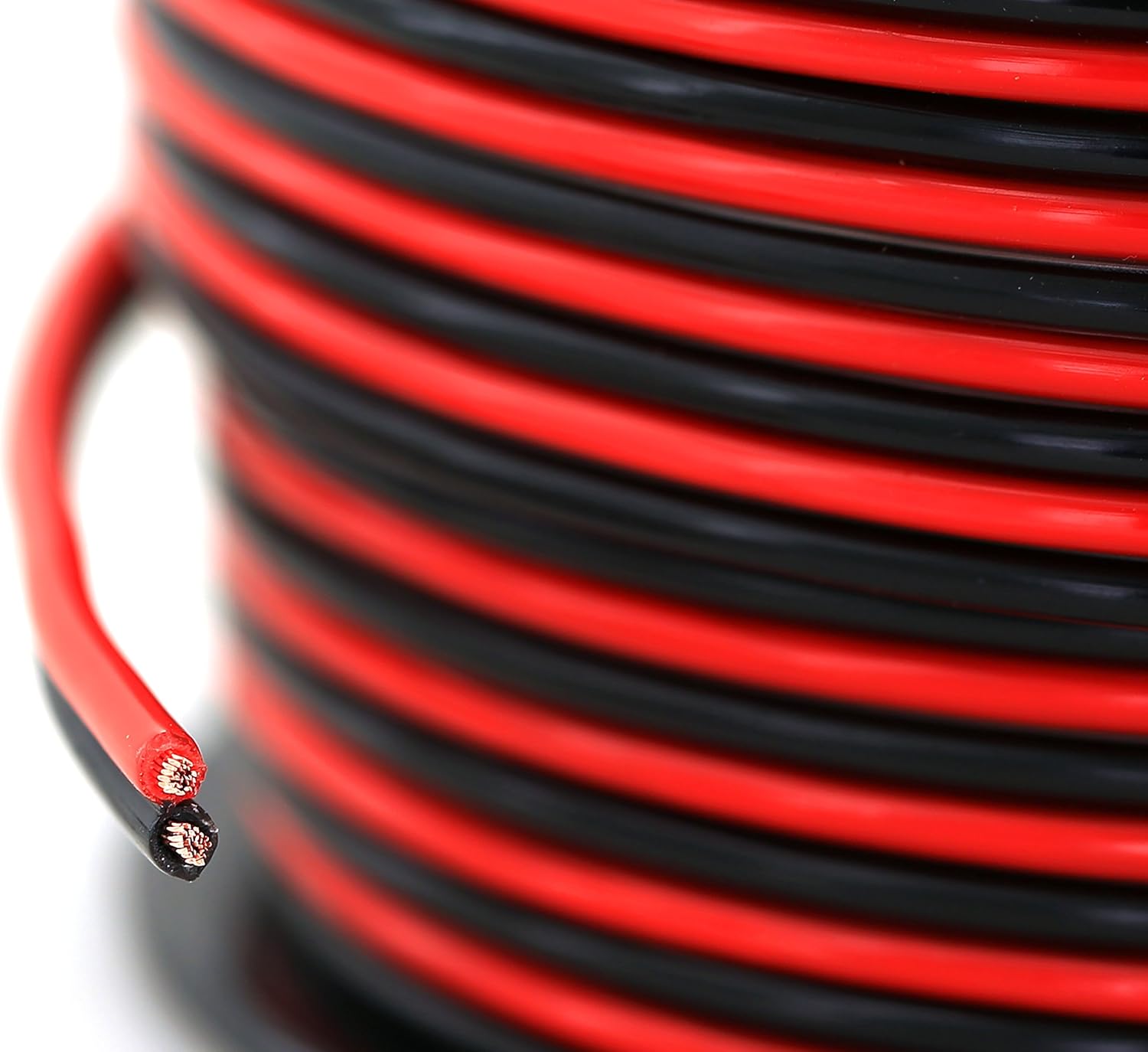 GS Power 100% Copper 16 AWG (American Wire Gauge) Stranded Flexible Dual Conductor Bonded Zip Cord Cable for Car Amplifier Automotive Trailer Harness Hookup Wiring – 100 feet Red/Black: Automotive