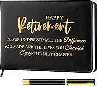 Ctosree Stylish Retirement Guest Book with Pen - 144 Pages for Advice, Wishes & Signatures, Perfect Party Gift for Colleagues, Men & Women