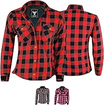BULLDT Women's Motorcycle Shirt with Removable 4CE Protectors (EN 1621-1) - Classic 100% Cotton Lumberjack Flannel Shirt - Biker Motorcycle Jacket with Aramid Kevlar Lining Provides 360° Protection