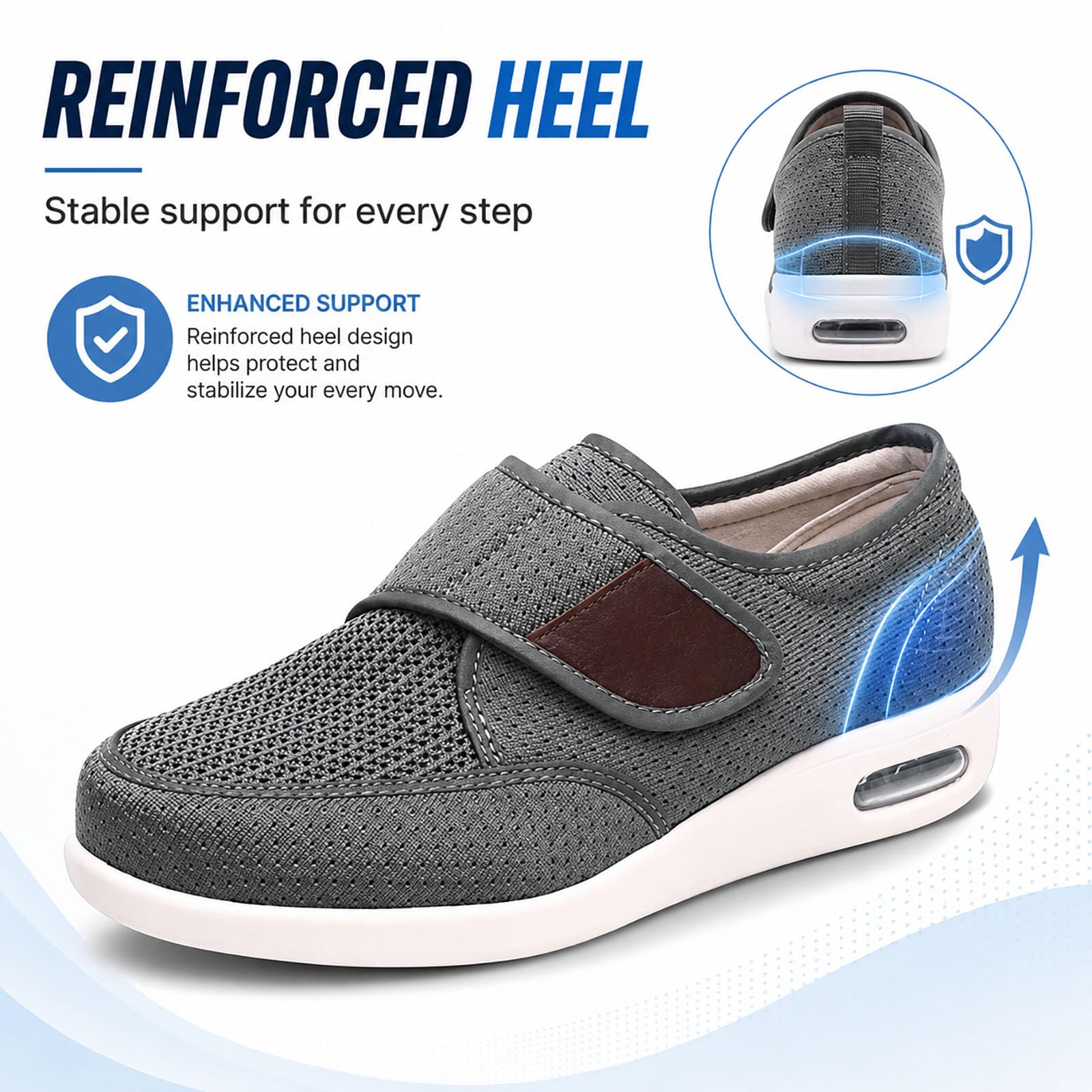 Generisch Men's High Instep Shoes for Swollen Feet Men Women
