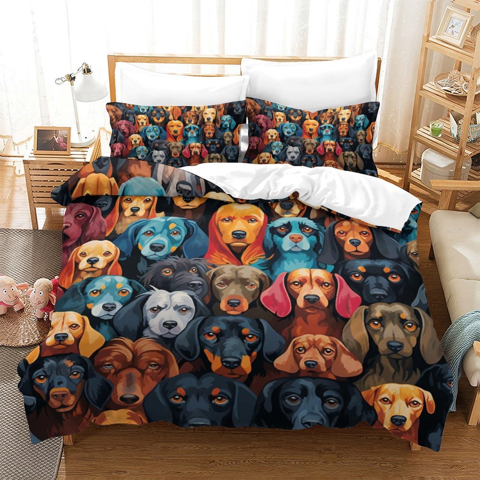 Parure de lit Golden Retriever de qualité supérieure en microfibre tissée 200x200
