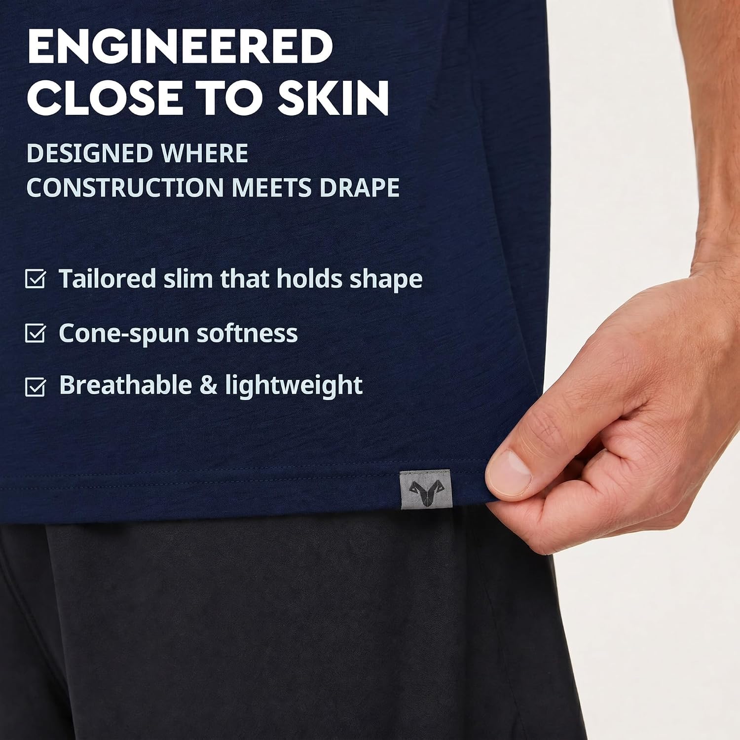 MERINNOVATION Size XXL Men's Merino Wool T-Shirt - Men Merino Wool Shirt Lightweight Base Layer Undershirt Men's Equestrian Shirts Indigo Blue