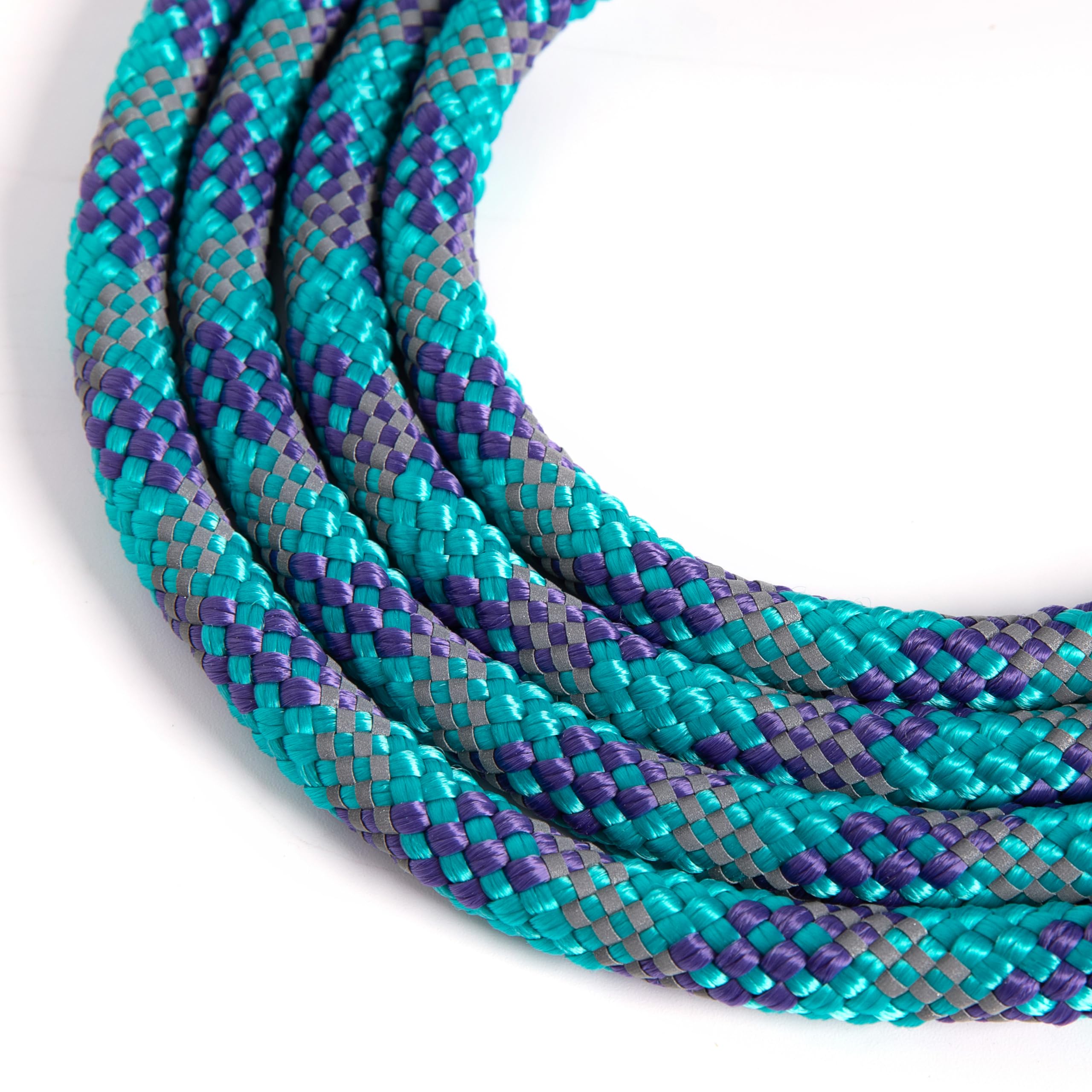 LUCKY LUCY Reflective Dog Lead 2 m Tear-Resistant Polypropylene / Polyester up to 300 kg with Aluminium Carabiner for Medium and Large Dogs Lake Blue - Image 2