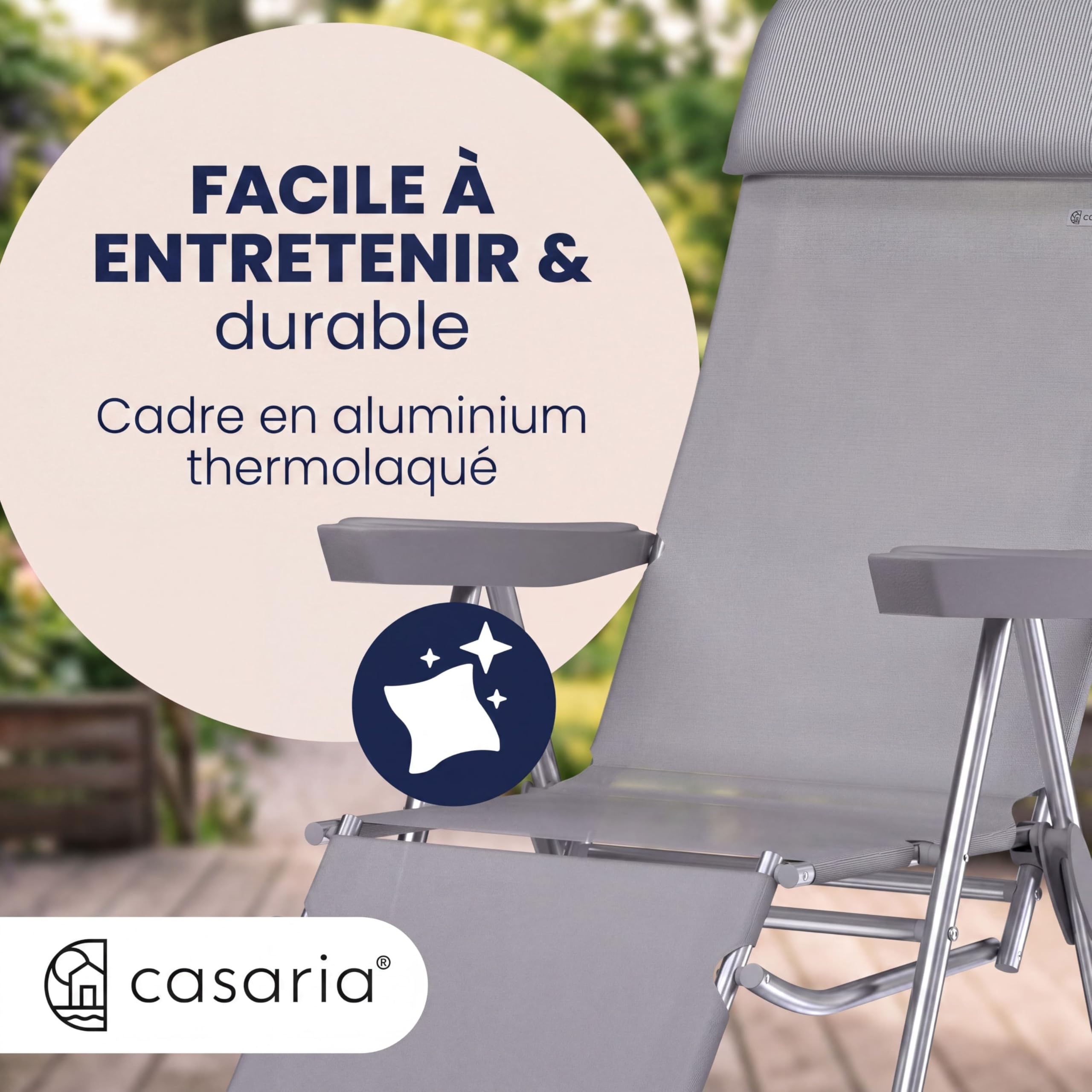 Casaria® Lot de 2 Chaises de Jardin Pliantes en Aluminium
