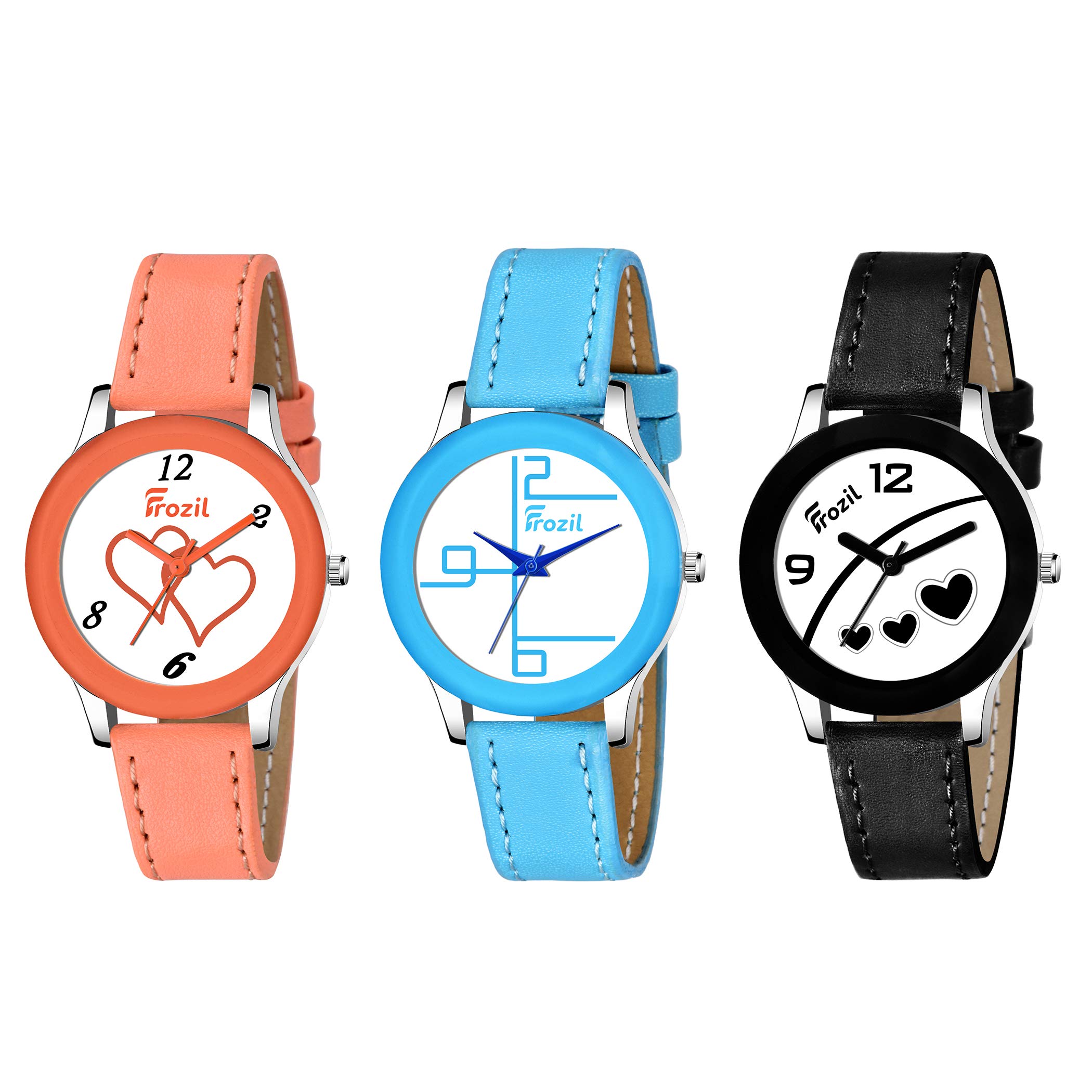 FROZIL Analog Black Orange Sky Dial Cutglass Watch for Girls-Set of 3 (B08HZGWNV3) Amazon Price History, Amazon Price Tracker