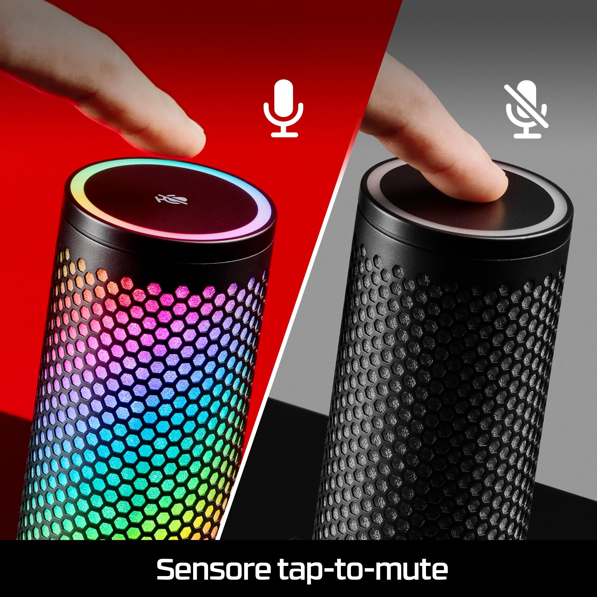 HyperX QuadCast 2 S – USB Microphone for Streamers and Content Creators, 32-bit bit depth 192kHz sampling rate, 100+ aRGB LEDs, PC Win11, Mac, Steam Deck, USB-C - Black