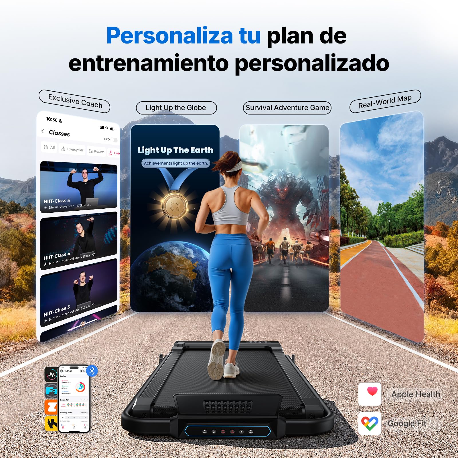 MERACH Cinta de Correr con Inclinación de 6%, 3.0HP Cinta de Andar, 1-12km/h Walking Pad con Manillar, Caminadora Electrica para Casa,Capacidad de 136kg Treadmill, Control Remoto,App