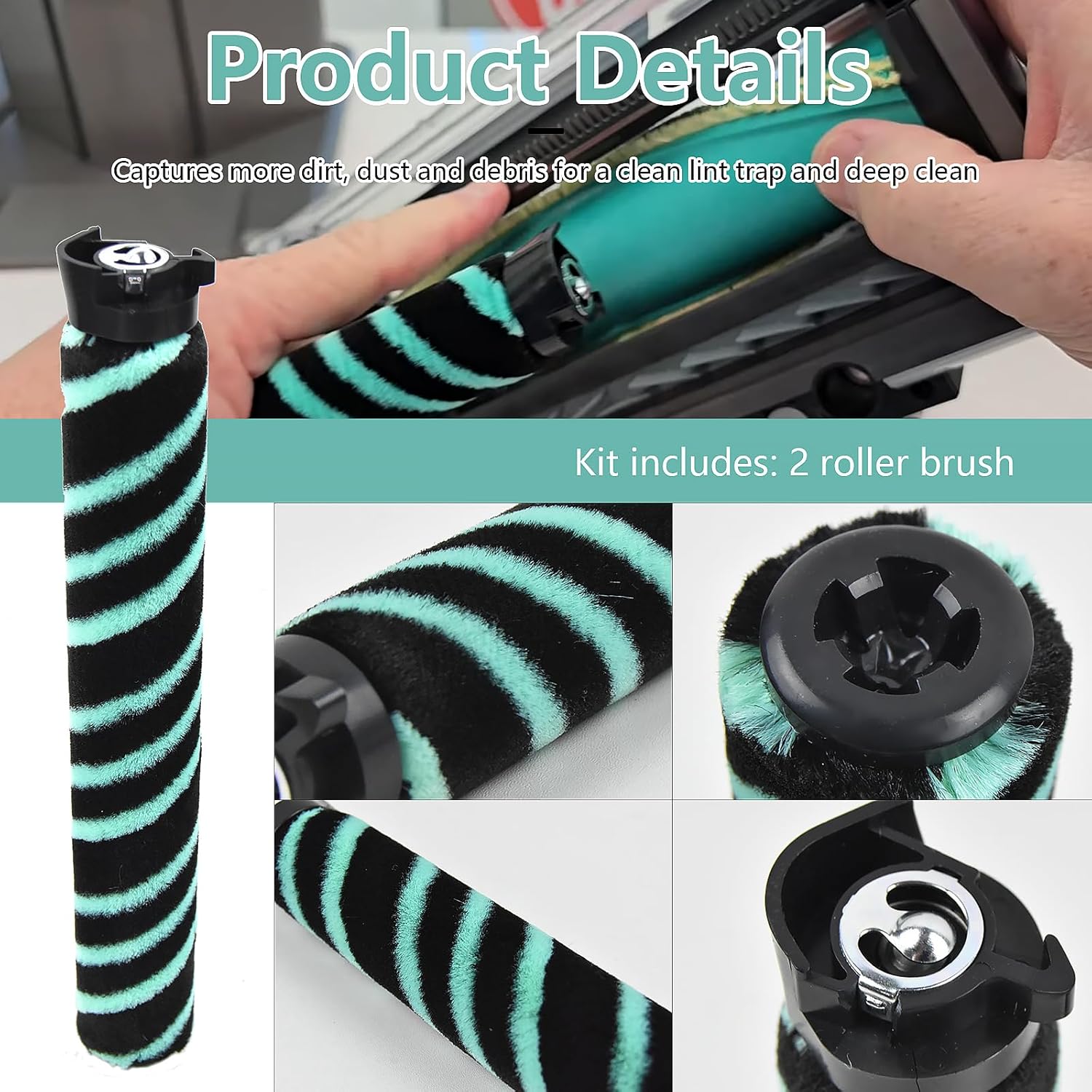 Replacement Accessories Compatible with Shark IP3251 IP1251 IP3253 Cordless Vacuum Cleaner (2 roller brush)