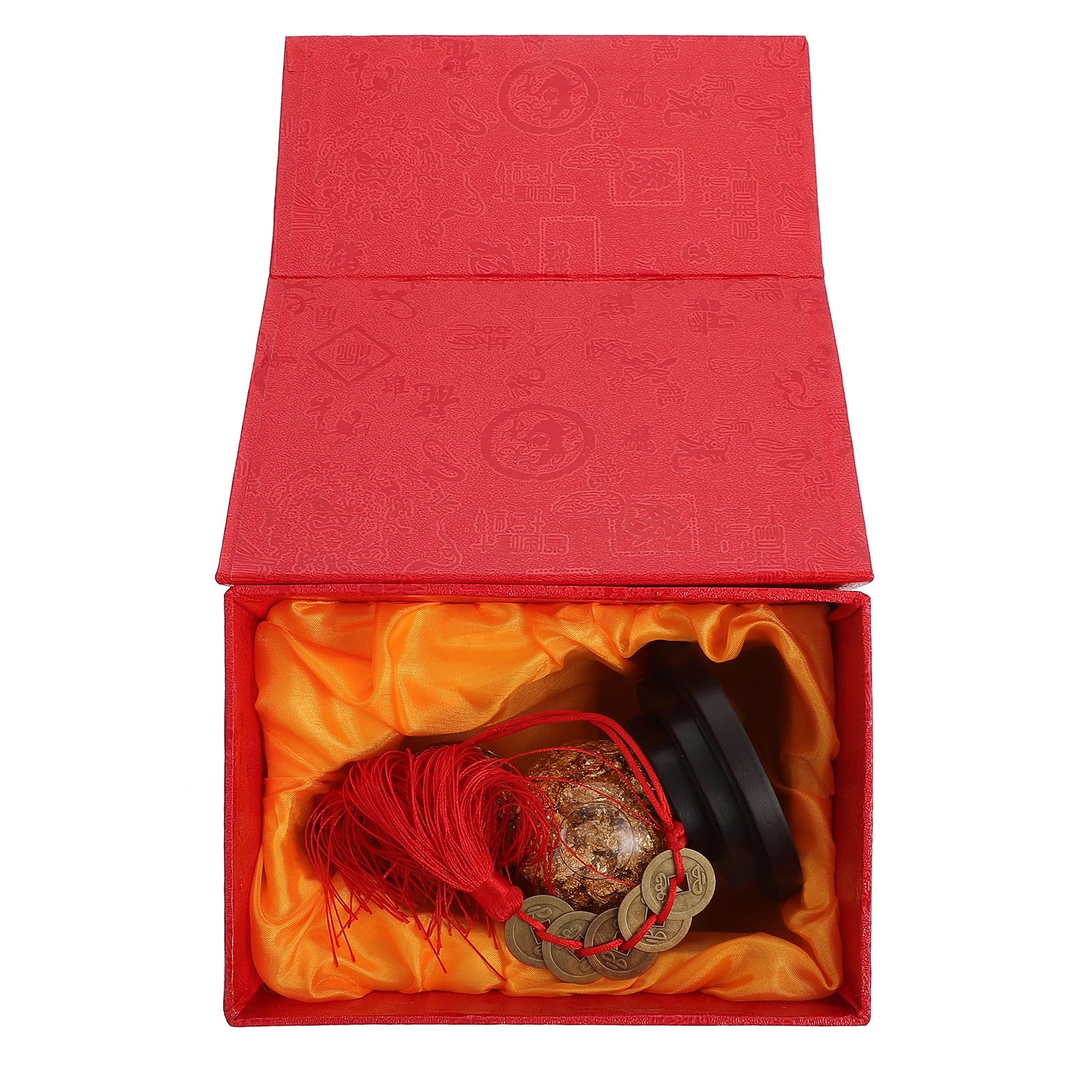 Ipetboom Ornement Richesse Symbole Décoration ou et Prospérité Intérieure pour Artisanal Calebasse Dorée en Verre Feuille d'or de Bureau Maison