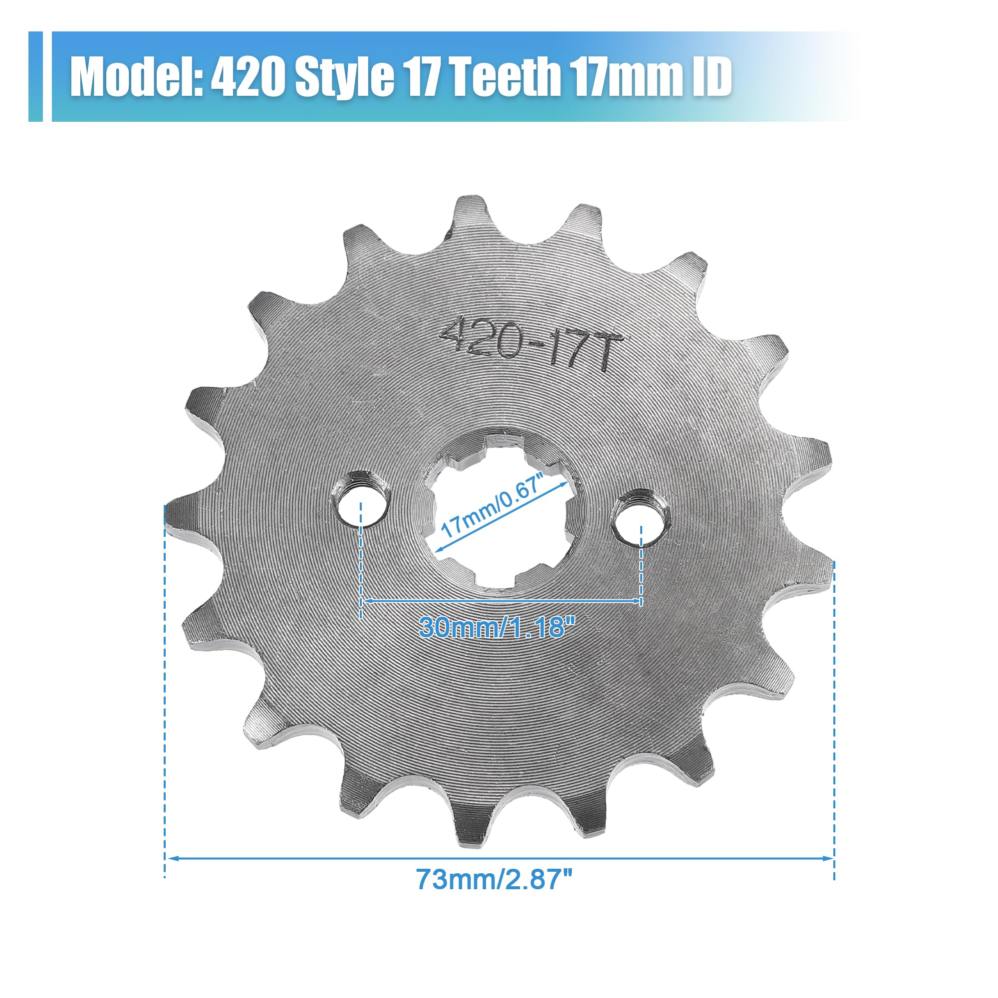 QUARKZMAN 420 Estilo 17t Dientes 17mm Id Motor Frontal Piñón Juego para Motocicleta