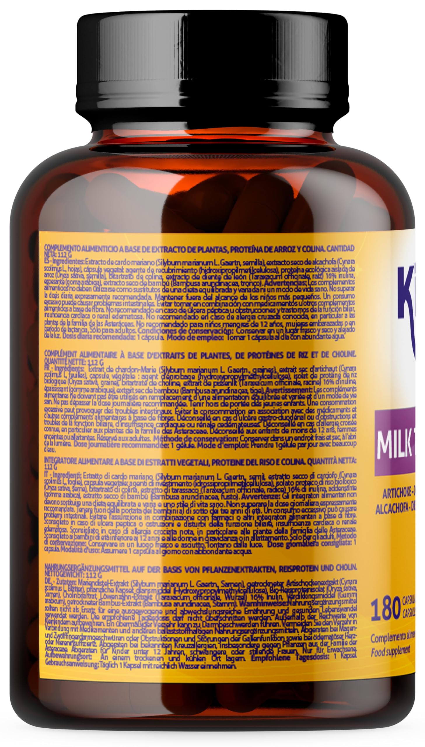 Chardon Marie Extra Fort et Detox Foie, 180 Gélules pour 6 Mois, Extrait 25:1 avec 80% Silymarine, Artichaut, Pissenlit et Choline, Complément Alimentaire Soutien Hépatique et Confort Digestif