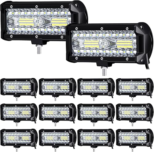 Miniatura 8 de Yexiya Paquete de 12 cápsulas LED de 4 pulgadas de 72 W 14400 lm de luz LED de barra de inundación luces LED todoterreno luces de conducción luces