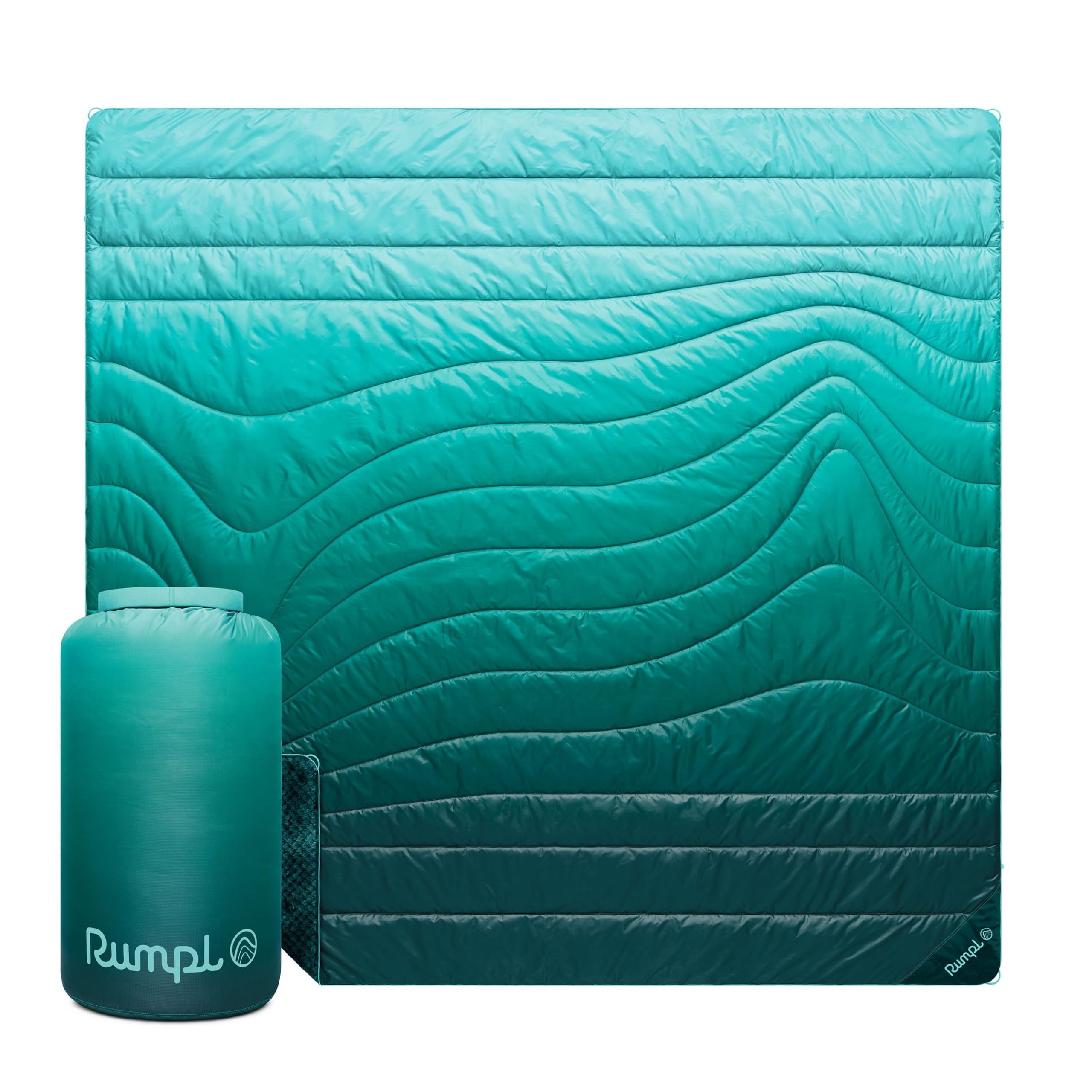 Rumpl Fleece Puffy Blanket, 2-Person, Jade Fade