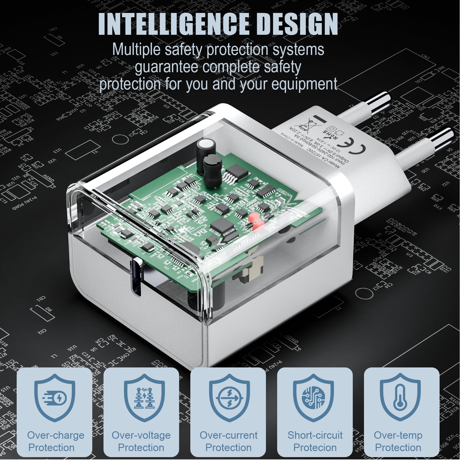 Caricatore for iPhone,2 Pezzi Caricabatterie rapido da 20 W con 2 pezzi 1M Cavo iPhone ad alta velocità,Adatto per iPhone14/13/12/11 pro/pro max/se/x/xr/8/7/6 p