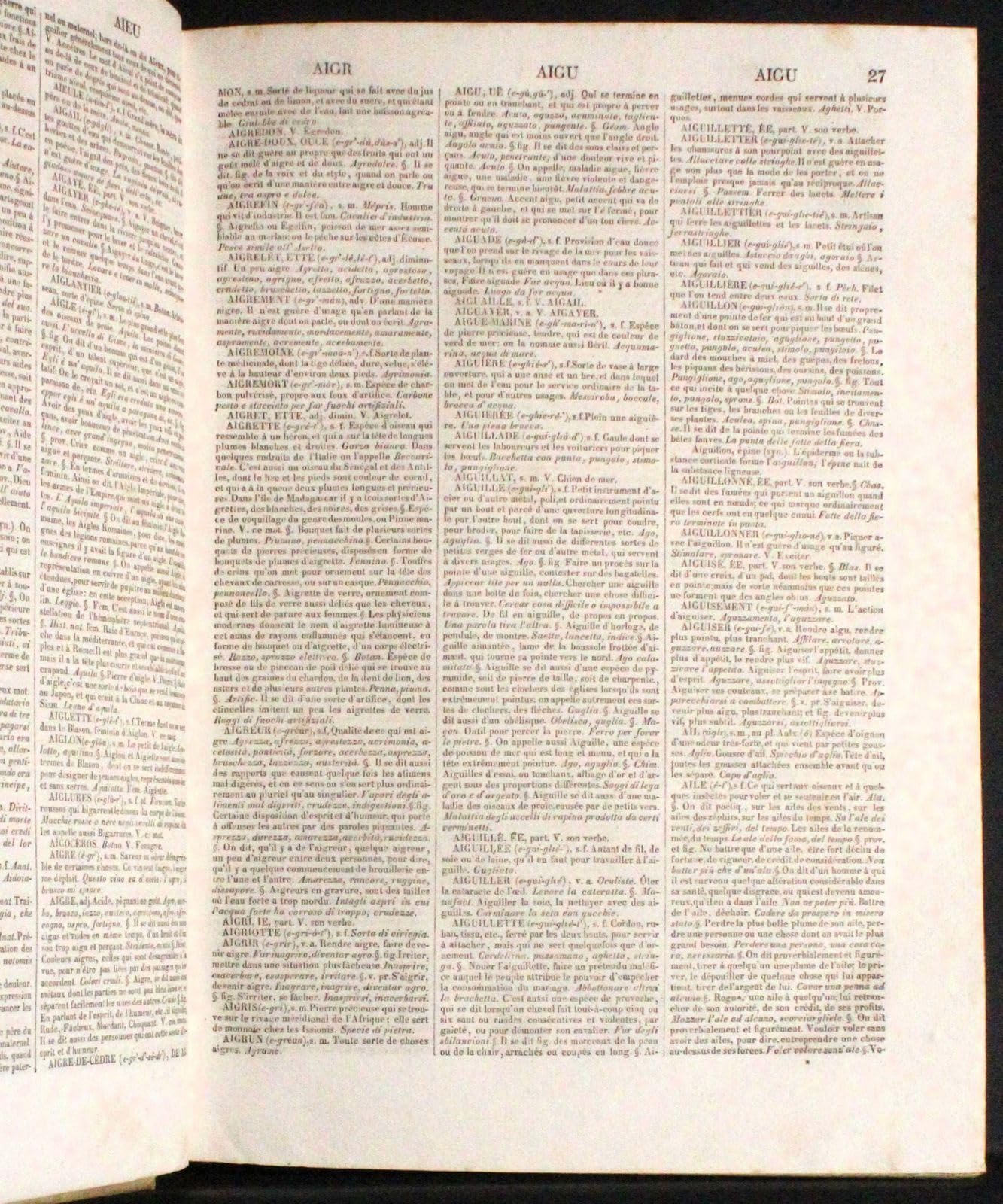 DIZIONARIO FRANCESE-ITALIANO ITALIANO-FRANCESE. ALBERTI. TASSO, NAPOLI, 1835.