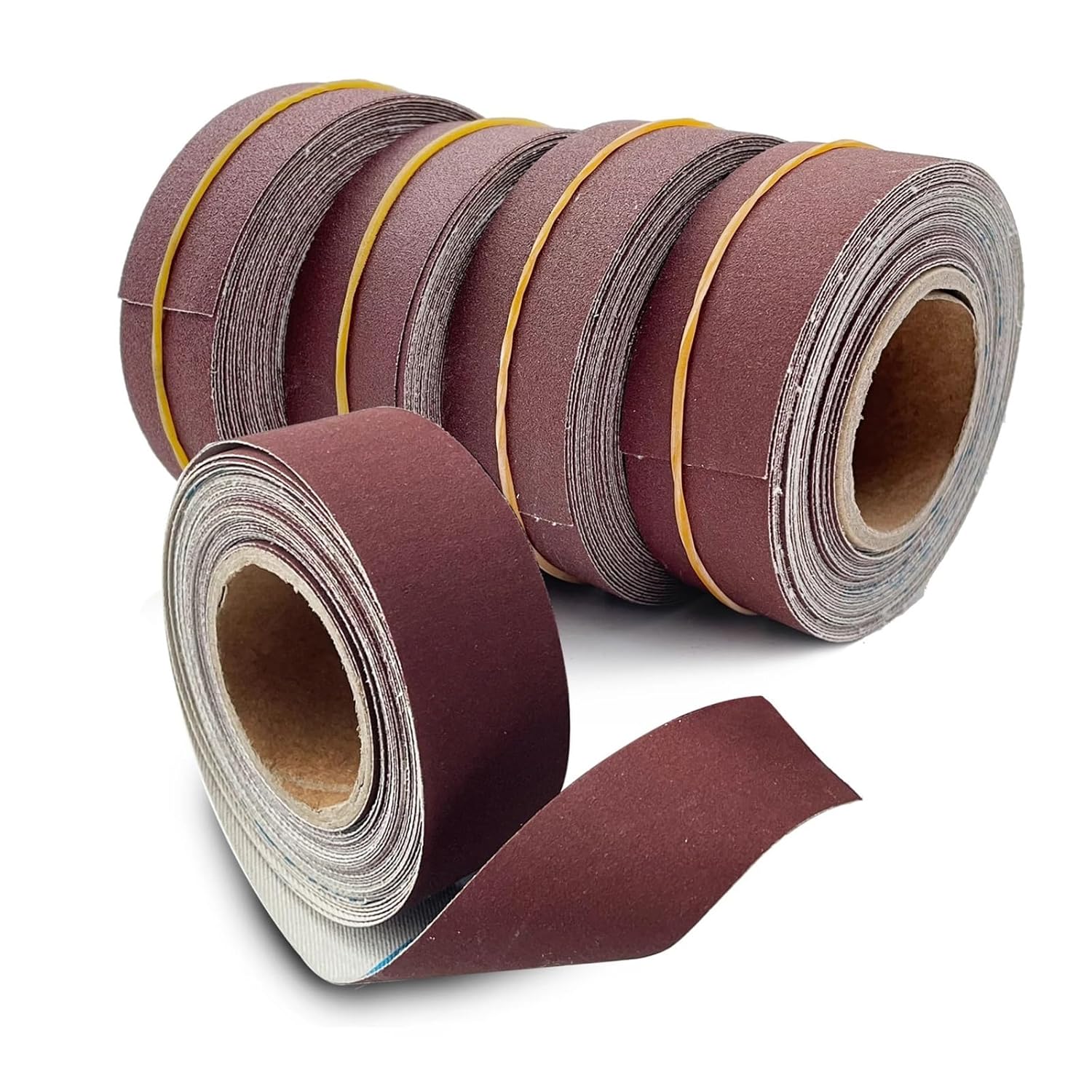5PC 6M Emery Cloth Roll Polishing Sandpaper Grinding Tools Tape Abrasive Paper for Working Woodworking(6M 120 Grit)
