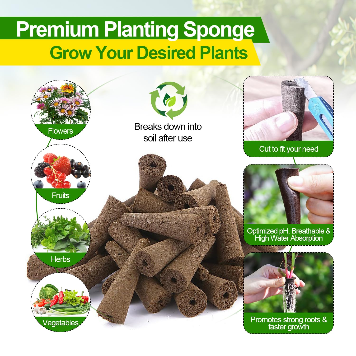 138 Pièces Kits et Systèmes pour Cultures Hydroponiques avec 50 Éponges de Culture de Rechange 12 Panier Hydroponie 12 Étiquettes Jardinage et D'autres Accessoires Compatible la Potager Interieur