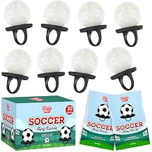 30 Pack Soccer Ring Candy &ndash; Individually Wrapped Soccer Party Favors &ndash; Strawberry, Tutti Frutti Flavors &ndash; Bulk Lollipops Great Use For Fifa World Cup, Party Decorations, Sports Snacks Goodie Bags , Soccer Team Treats, Birthdays