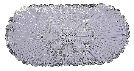 Kuber Industries PVC Table Runner (Silver) -CTKTC8498, Standard (CTKTC08498)