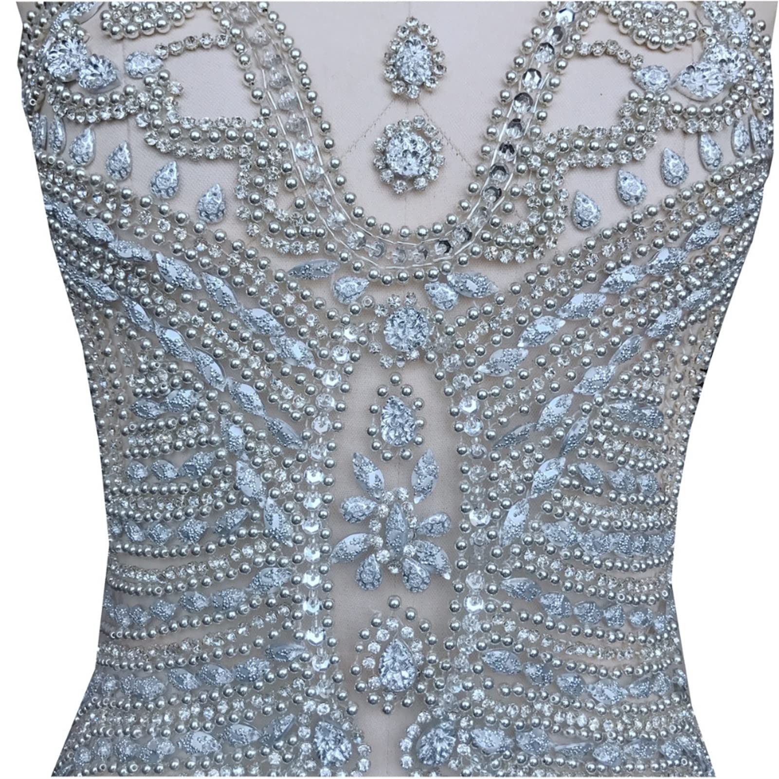 Luksusowy Błyszczący Handmade Zroszony Haft Dhinestones Łatwa Suknia Ślubna High-End Odzież Akcesoria