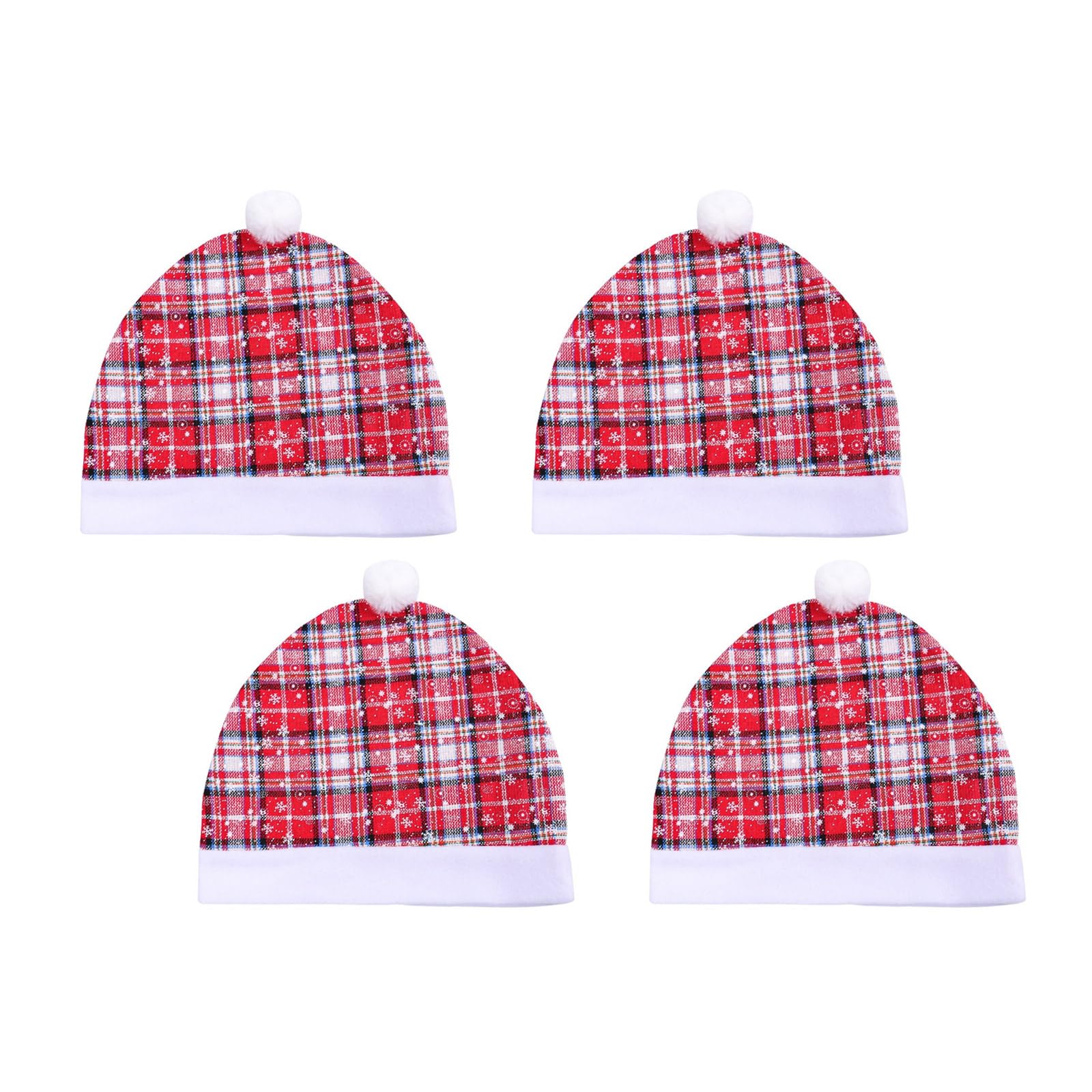 Buxuaaaa 4Pcs Santa Hat Chair Back Cover Santa Hat Chair Slipcovers Ornament Christmas Dining Party Decoration Christmas Cover
