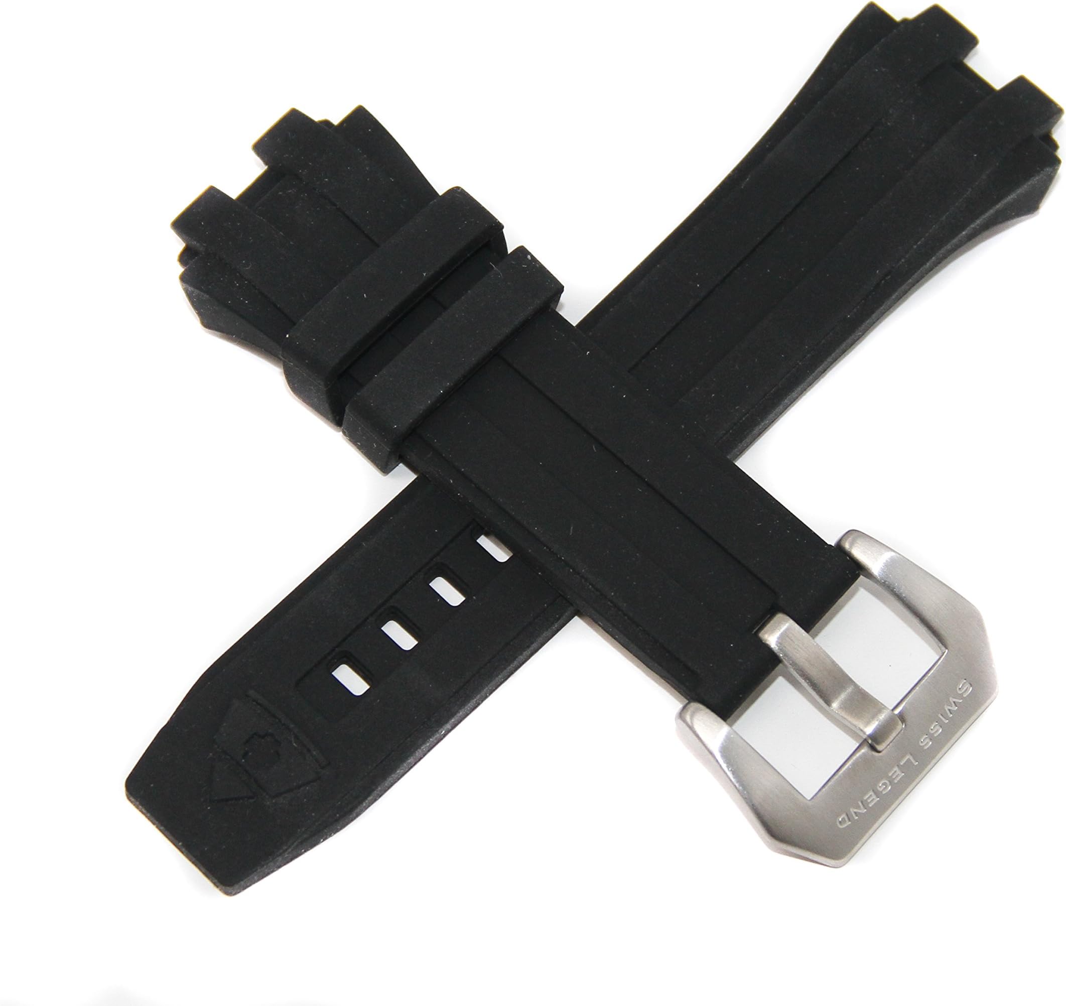 28MM Black Silicone Watch Strap Stainless Steel Silver Buckle fits 49mm Challenger Watch