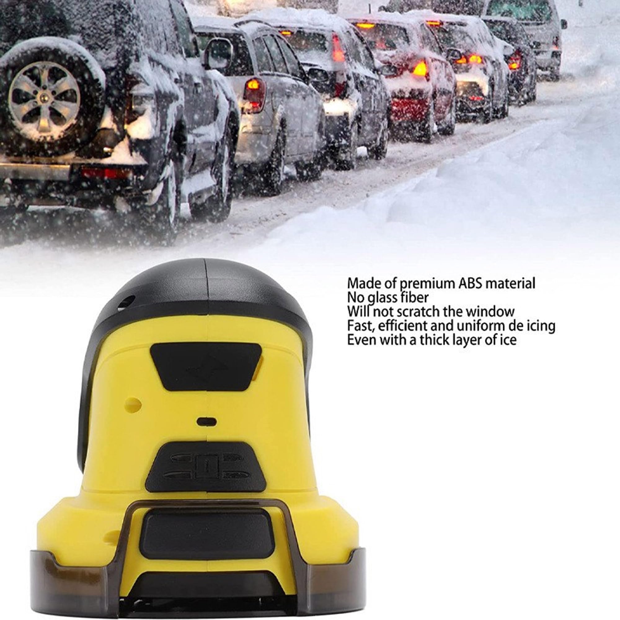 Rascador de hielo eléctrico, removedor de parabrisas motorizado inalámbrico con disco giratorio de 200 RPM para una rápida eliminación de heladas y nieve para conducción en invierno